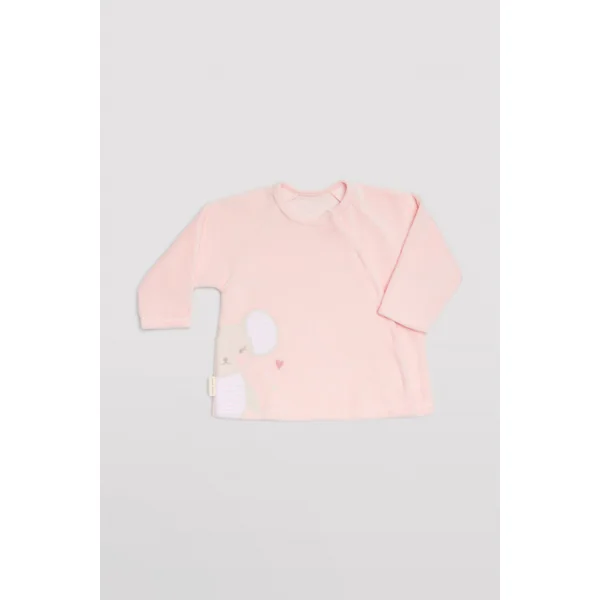 Ensemble bébé manches longues souris rose