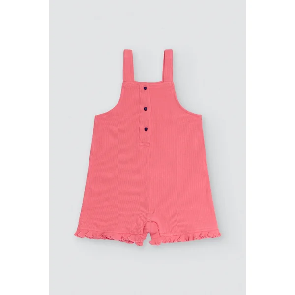Ensemble bébé t-shirt manches courtes et salopette Framboise