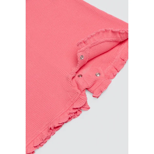 Ensemble bébé t-shirt manches courtes et salopette Framboise