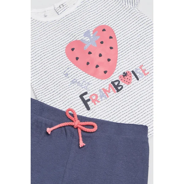 Ensemble bébé t-shirt manches courtes et short Framboise