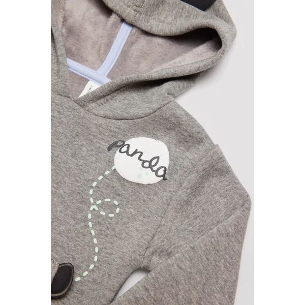Ensemble bébé à capuche panda manches longues