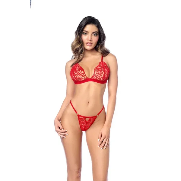 Ensemble crochet tricoté rouge