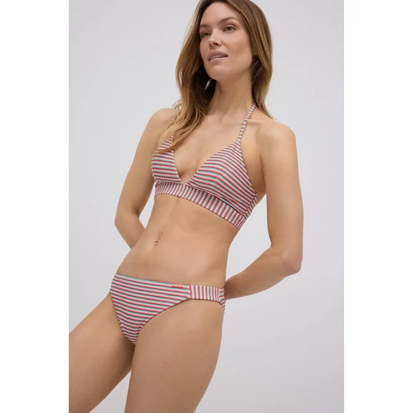 Ensemble de bikini triangle imprimé à rayures scintillantes