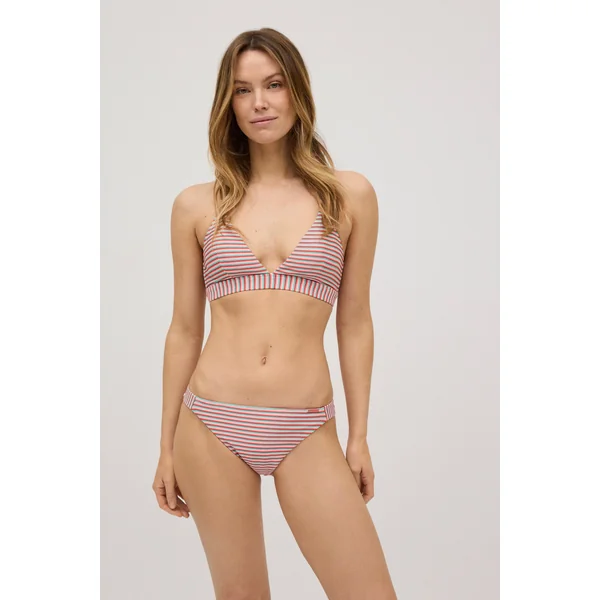 Ensemble de bikini triangle imprimé à rayures scintillantes