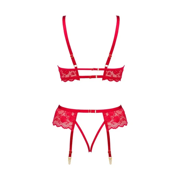 Ensemble jarretelles Rose