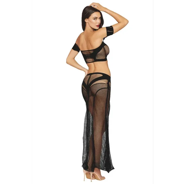 Ensemble jupe résille noire