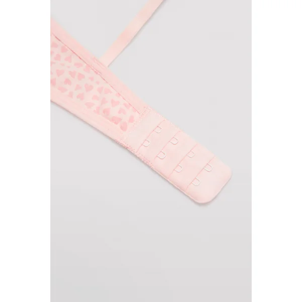 Ensemble soutien-gorge et culotte en coton à imprimé cœur