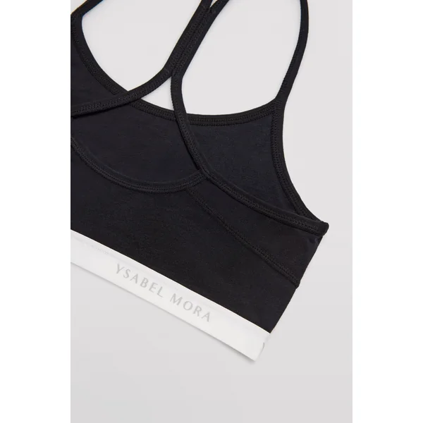 Haut classique en coton pour jeunes avec élastique noir