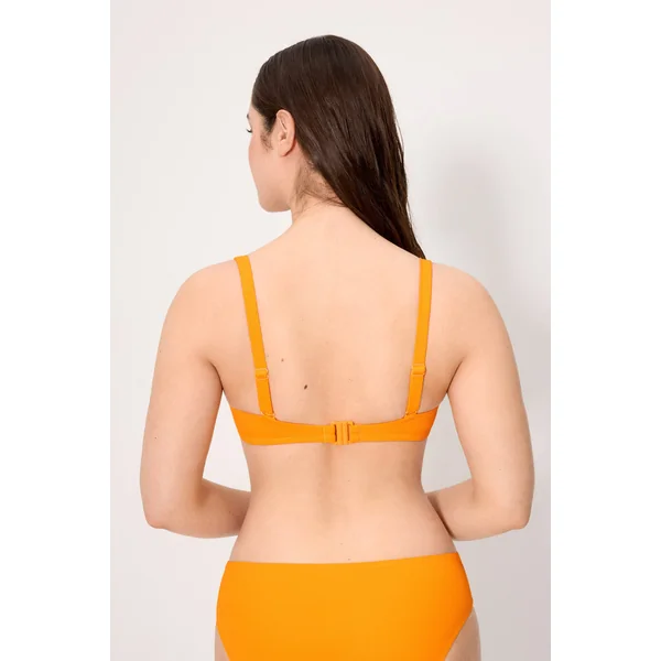 Haut de bikini amincissant en micropiqué jaune, bonnet C