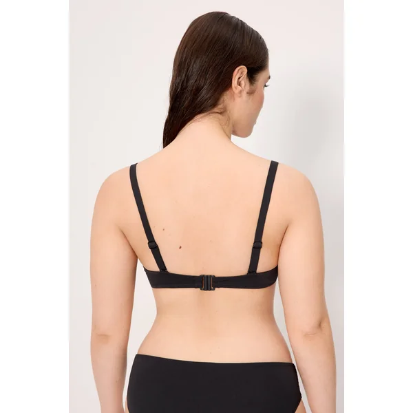 Haut de bikini amincissant en micropiqué noir, bonnet C