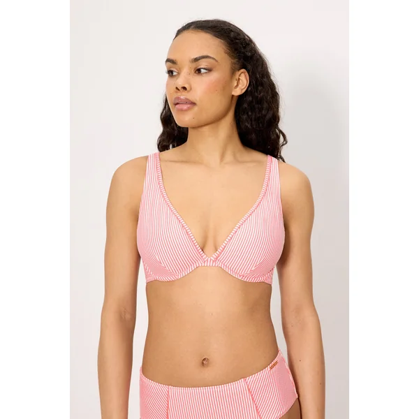 Haut de bikini amincissant en mousseline rose, bonnet C