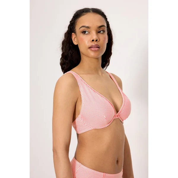 Haut de bikini amincissant en mousseline rose, bonnet C