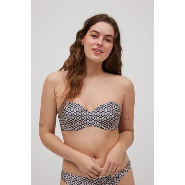 Haut de bikini bandeau imprimé pailleté bonnet C