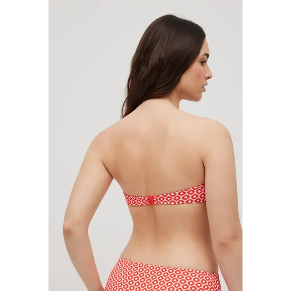 Haut de bikini bandeau imprimé piqué bonnet C