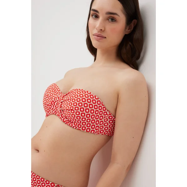 Haut de bikini bandeau imprimé piqué bonnet C