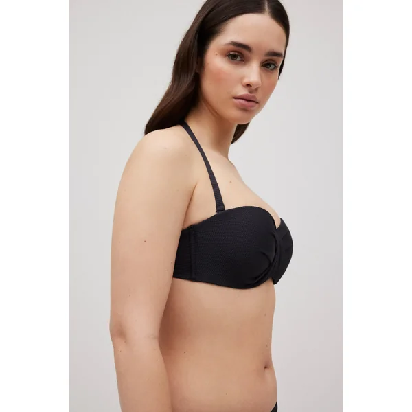 Haut de bikini bandeau piqué noir bonnet C