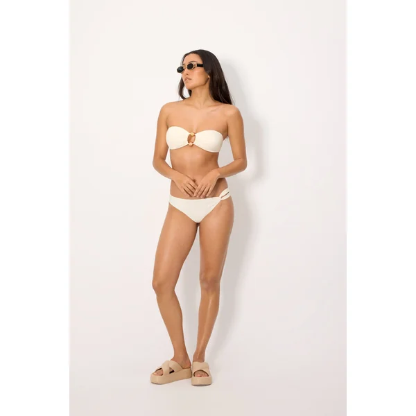 Haut de bikini bandeau rembourré ivoire sans armatures