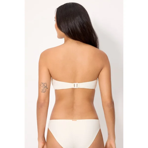Haut de bikini bandeau rembourré ivoire sans armatures