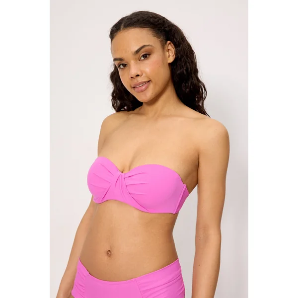 Haut de bikini bandeau rose, bonnet C