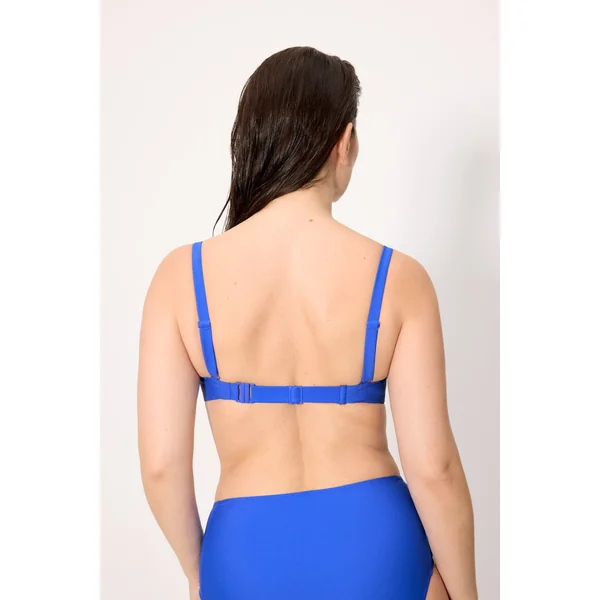 Haut de bikini bleu marine amincissant à armatures réglables, bonnet D