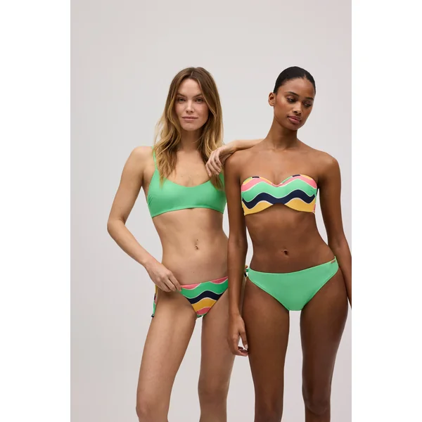 Haut de bikini boutonné vert