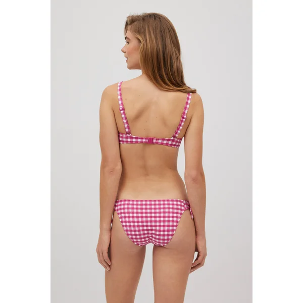 Haut de bikini classique vichy texture rose