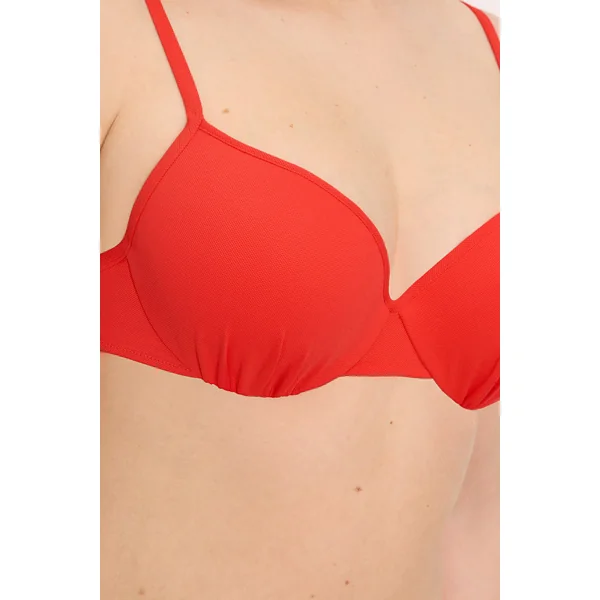 Haut de bikini en micropiqué corail, bonnet C