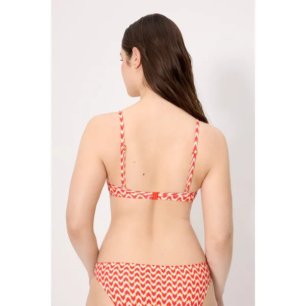 Haut de bikini en micropiqué imprimé corail, bonnet C