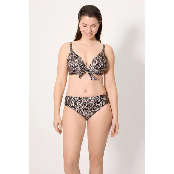Haut de bikini imprimé minimisant à paillettes, bonnet D