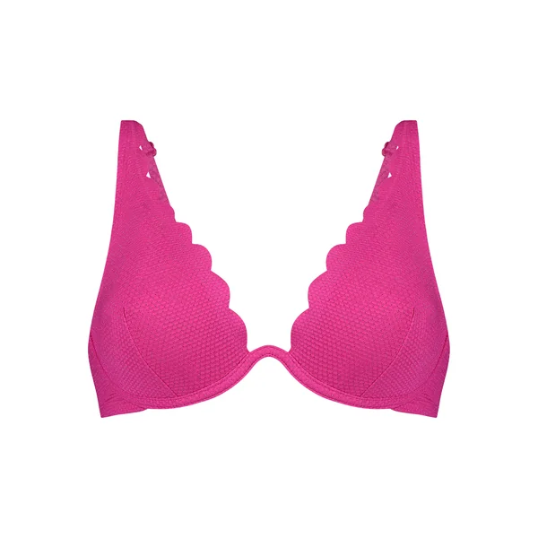 Haut de bikini Lurex Scallop - Rose