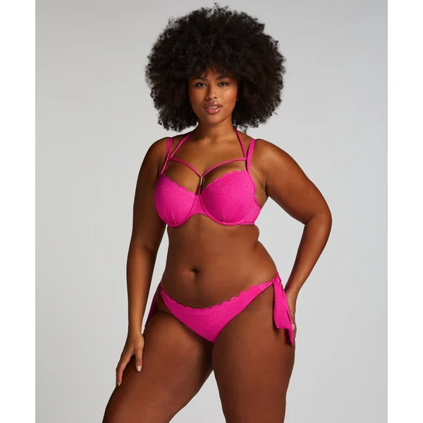Haut de bikini Lurex Scallop - Rose