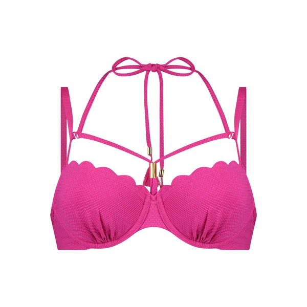 Haut de bikini Lurex Scallop - Rose