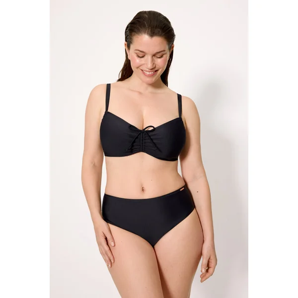 Haut de bikini noir amincissant, bonnets D et E