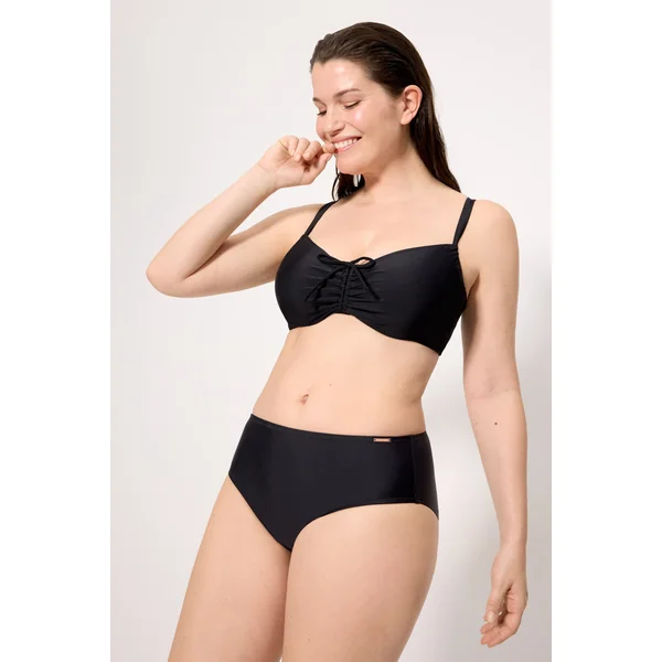 Haut de bikini noir amincissant, bonnets D et E
