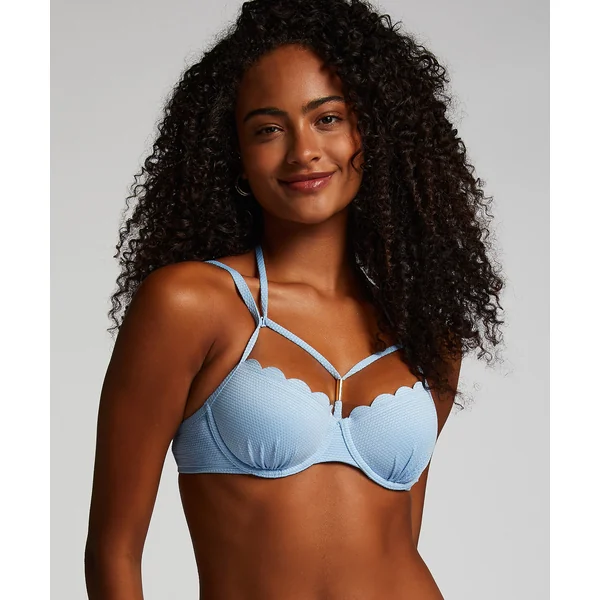 Haut de bikini préformé à armatures Scallop - Bleu
