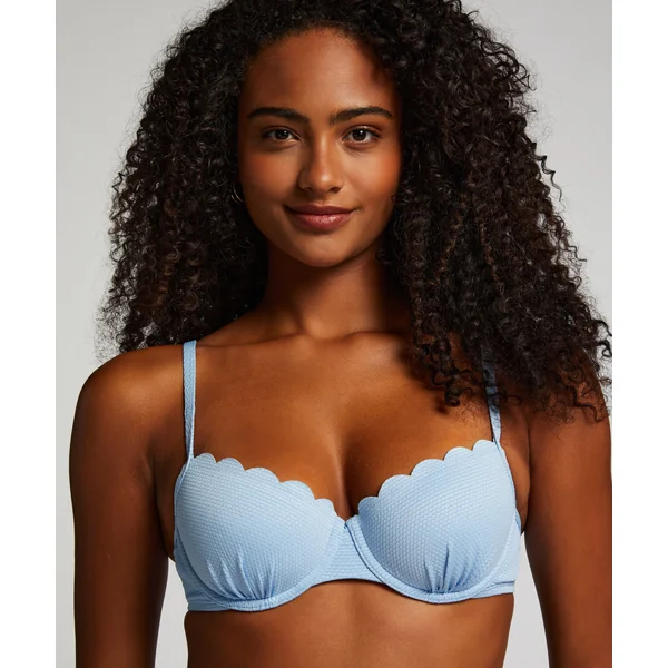 Haut de bikini préformé à armatures Scallop - Bleu