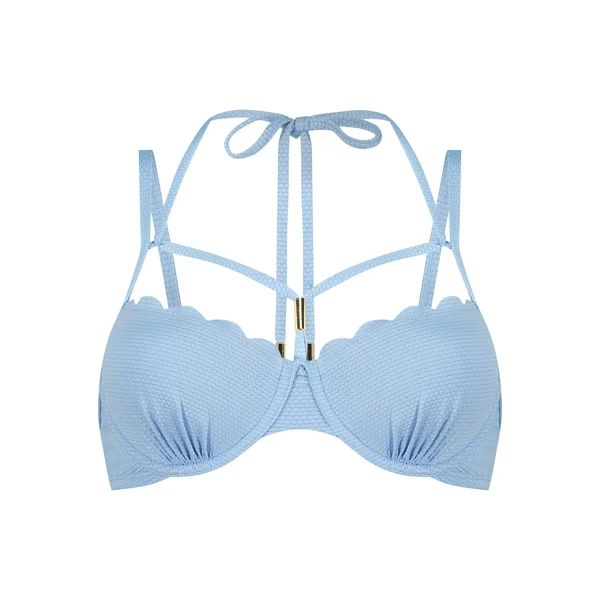 Haut de bikini préformé à armatures Scallop - Bleu