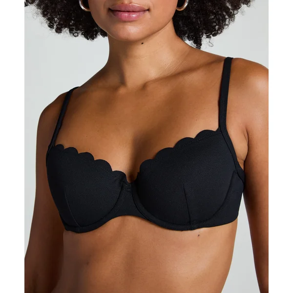 Haut de bikini préformé à armatures Scallop - Noir