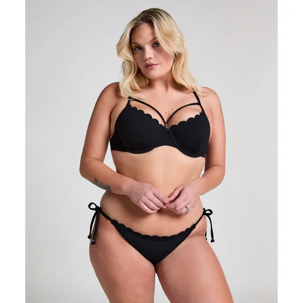 Haut de bikini préformé à armatures Scallop - Noir