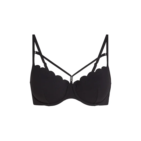 Haut de bikini préformé à armatures Scallop - Noir