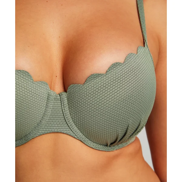 Haut de bikini préformé à armatures Scallop - Vert
