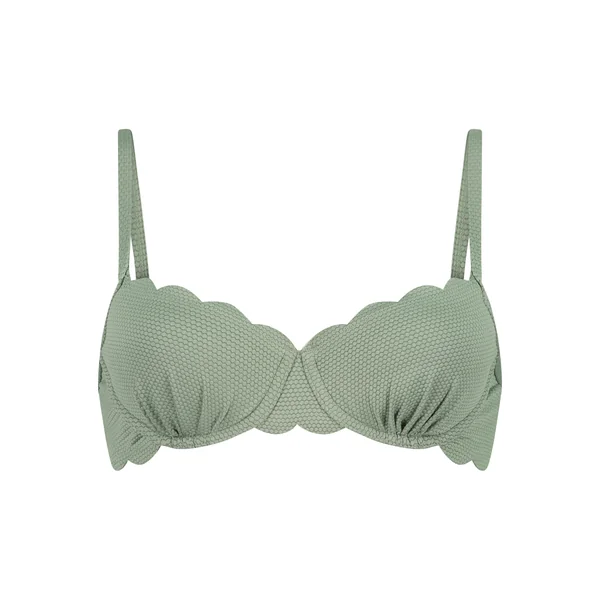 Haut de bikini préformé à armatures Scallop - Vert