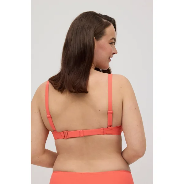 Haut de bikini réducteur de contour réglable corail pour bonnets C et D
