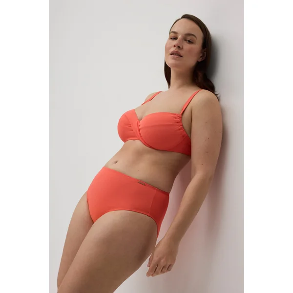 Haut de bikini réducteur de contour réglable corail pour bonnets C et D