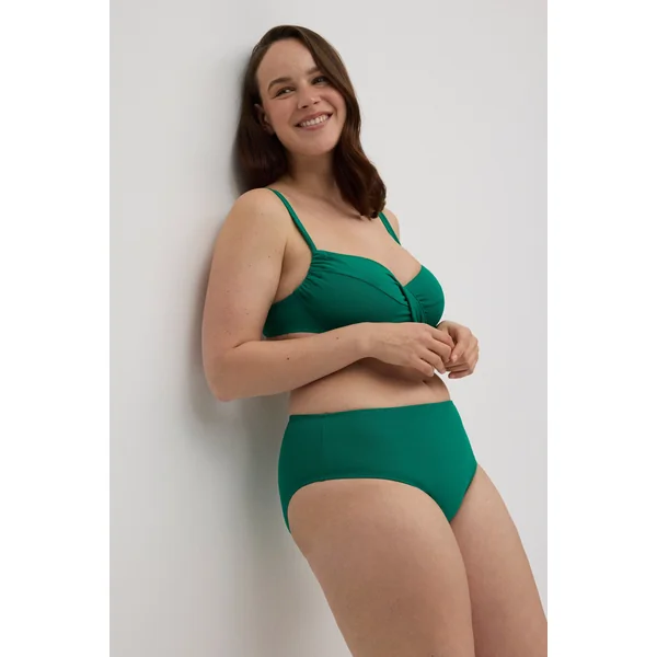 Haut de bikini réducteur de contours réglable vert pour bonnets C et D