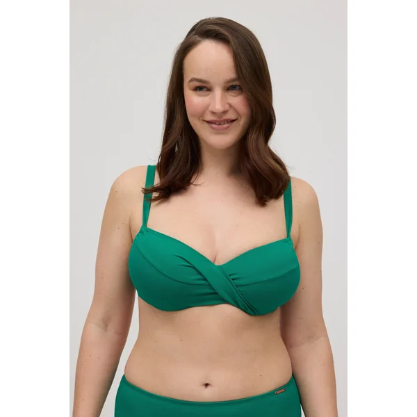 Haut de bikini réducteur de contours réglable vert pour bonnets C et D