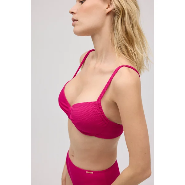 Haut de bikini réducteur piqué fuchsia pour bonnets C et D