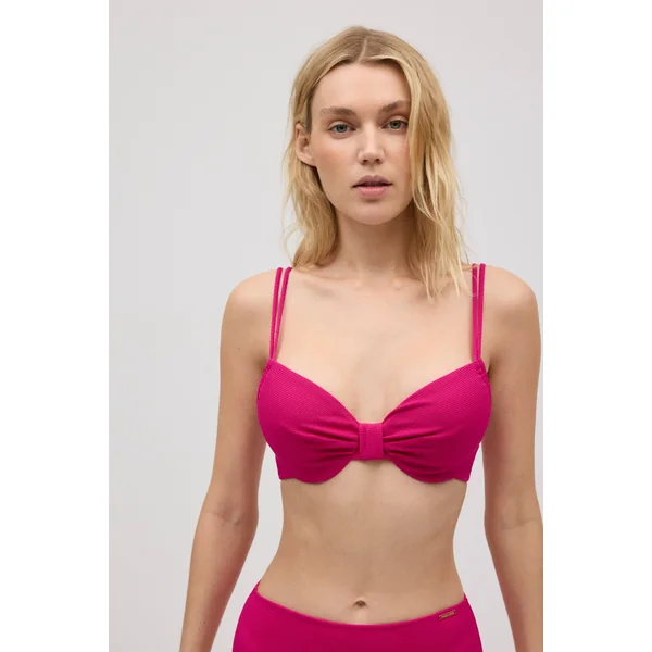 Haut de bikini réducteur piqué fuchsia pour bonnets C et D