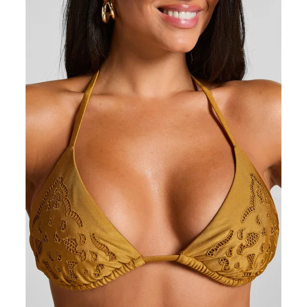Haut de bikini triangle Boho - Jaune