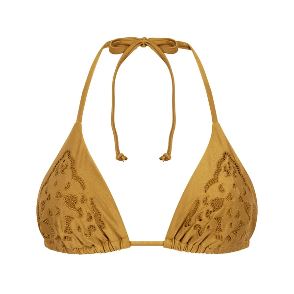 Haut de bikini triangle Boho - Jaune